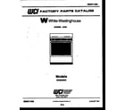 White-Westinghouse GF620ND2 cover page diagram