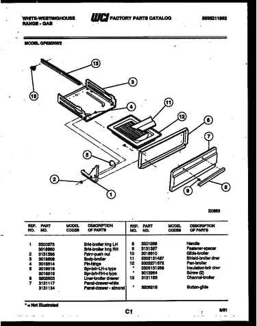 Broiler drawer parts