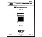 White-Westinghouse GF830ND2 cover page diagram