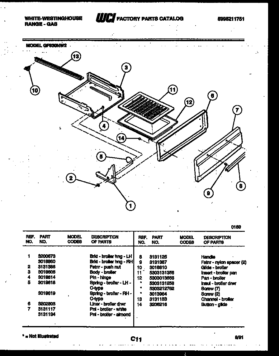 Broiler drawer parts