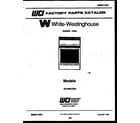 White-Westinghouse GF780KXW4 cover page diagram