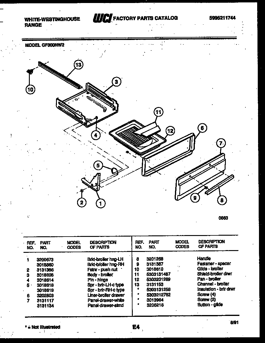 Broiler drawer parts