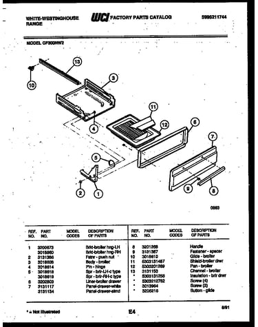 Broiler drawer parts