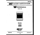 White-Westinghouse GF600NW3 cover page diagram
