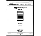 White-Westinghouse GF950ND2 cover page diagram