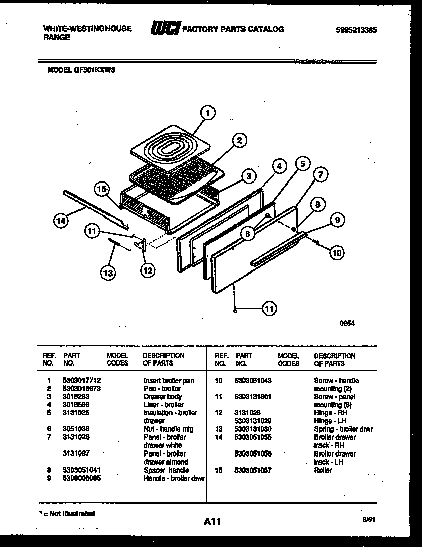 BROILER DRAWER PARTS