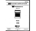 White-Westinghouse GF740NW3 cover page diagram