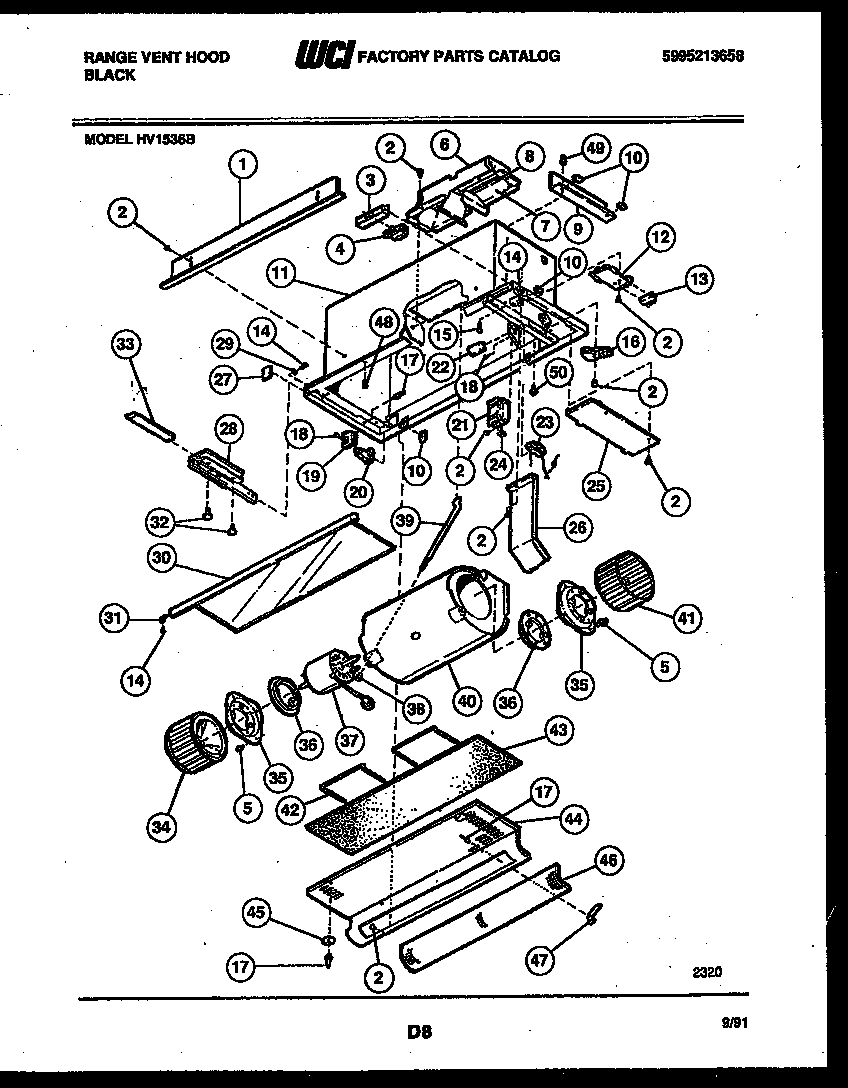 Range vent hood parts