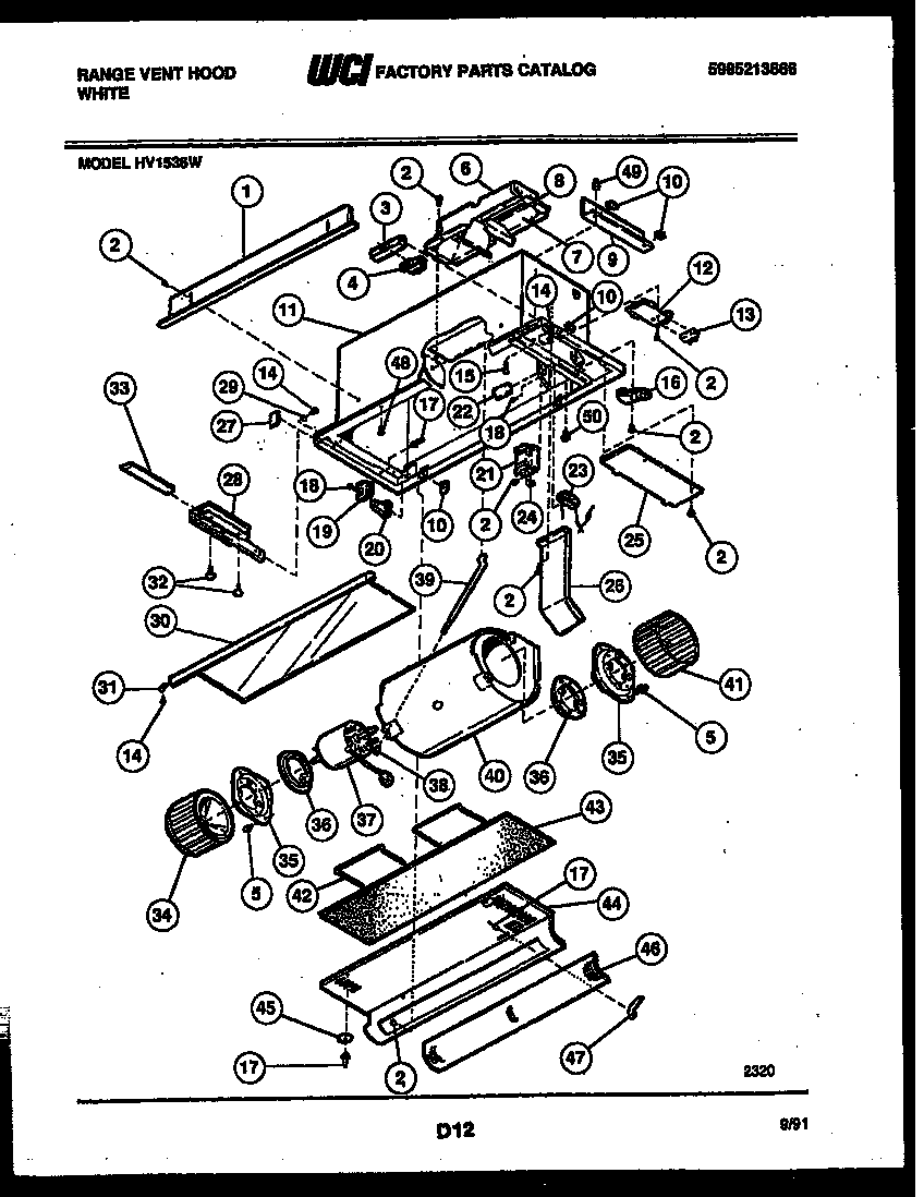 Range vent hood parts