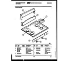 White-Westinghouse GF201NW3 backguard and cooktop parts diagram