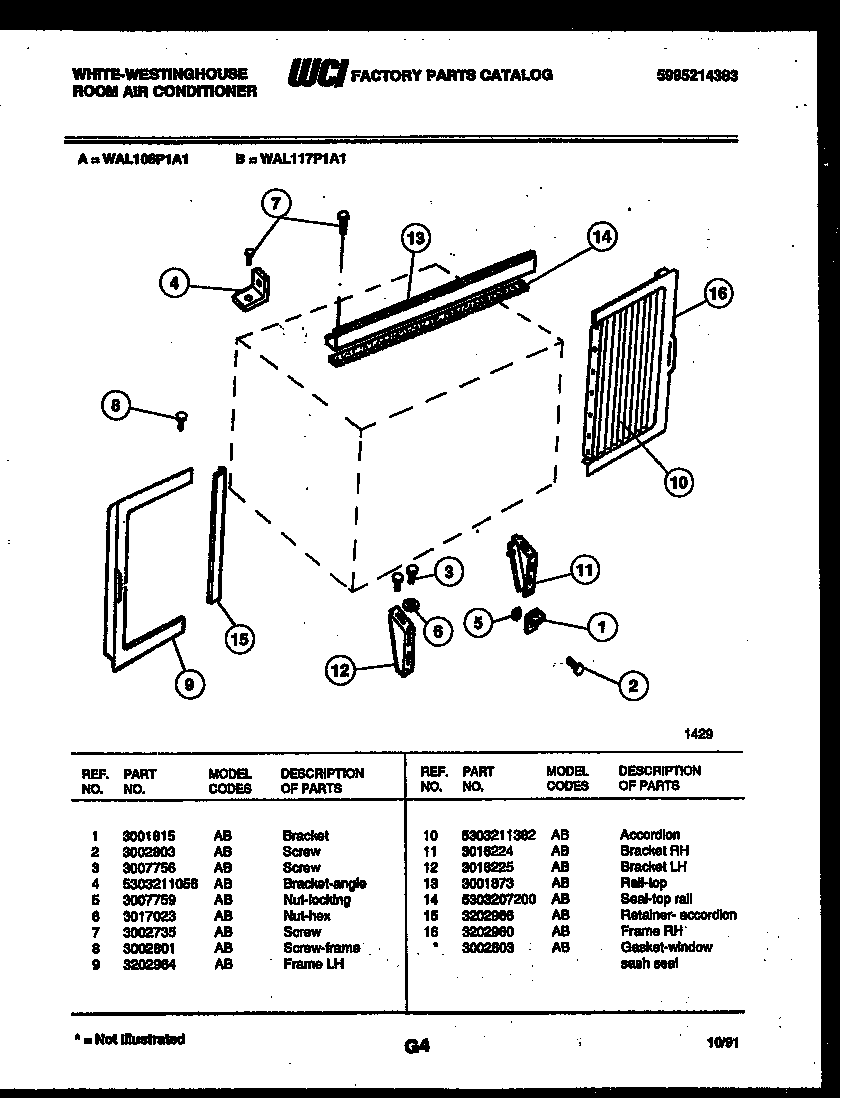 Cabinet and installation parts