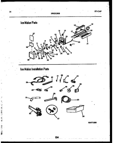 Ice maker and installation parts