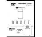 White-Westinghouse RT179NCH0 cover page diagram
