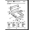 White-Westinghouse GF504KXW3 backguard and cooktop parts diagram