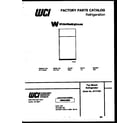 White-Westinghouse RT171NCW0 cover page diagram