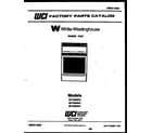 White-Westinghouse GF720ND2 cover page diagram