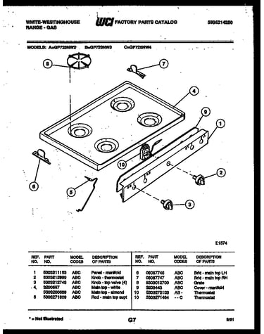 Cooktop parts