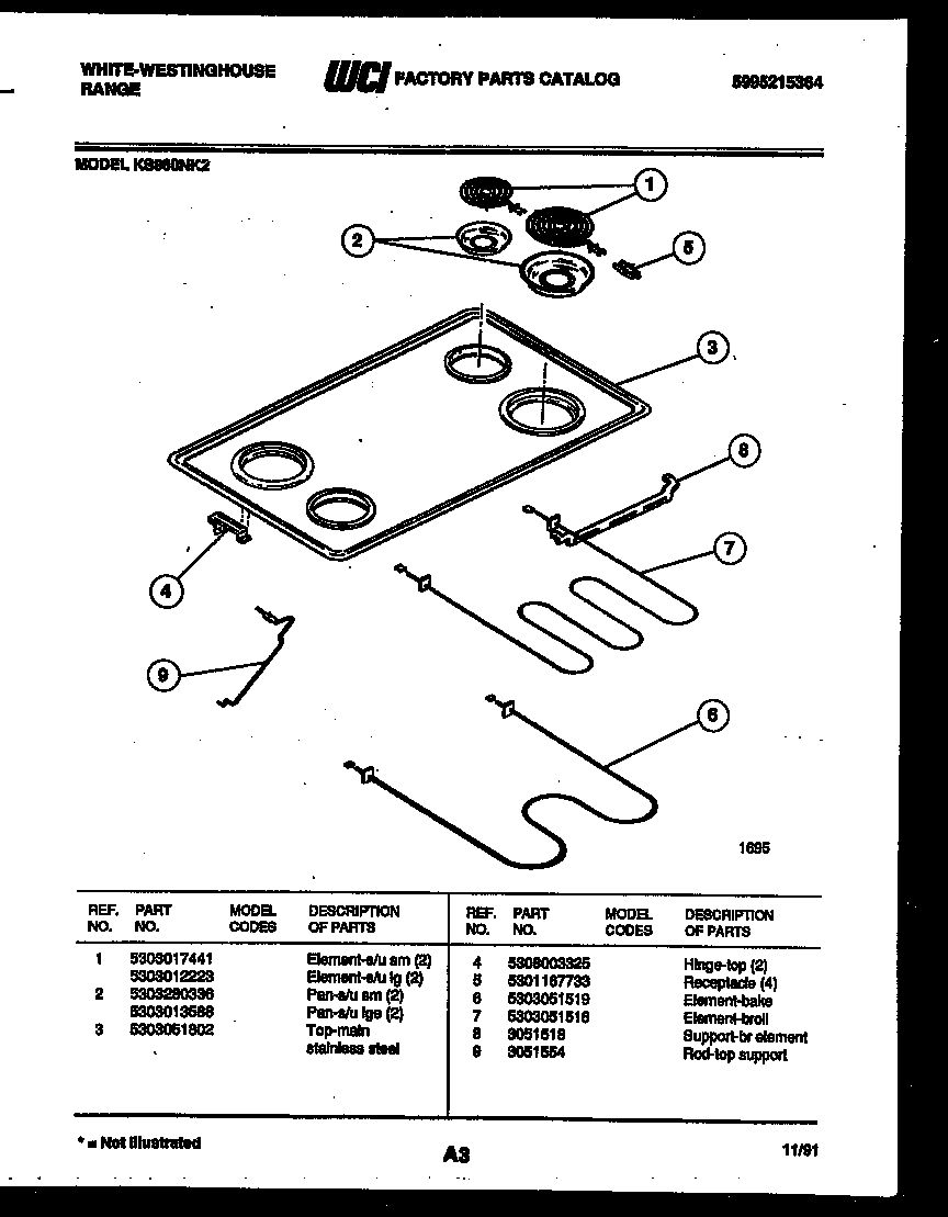 COOKTOP AND BROILER PARTS