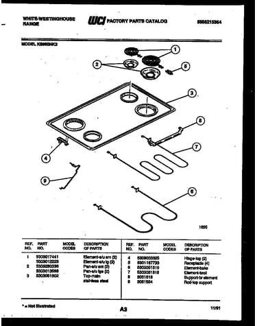 Cooktop and broiler parts