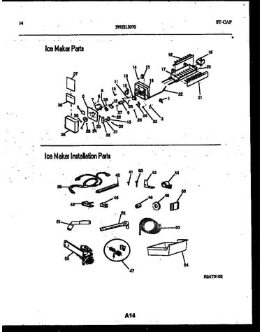 Ice maker and installation parts