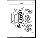 White-Westinghouse RS227NCH0 shelves and supports diagram