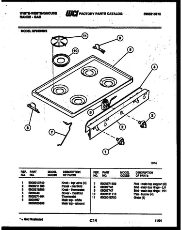 Cooktop parts