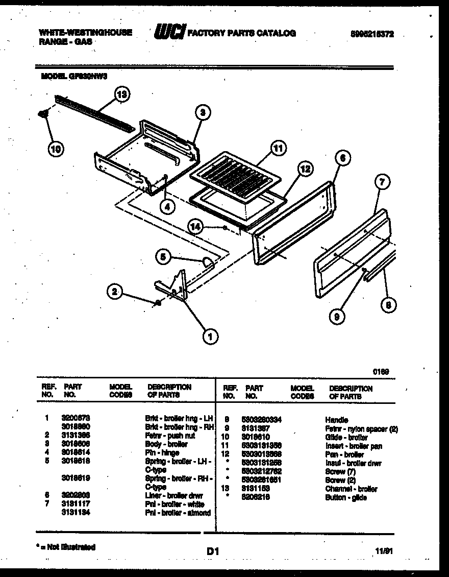 BROILER DRAWER PARTS