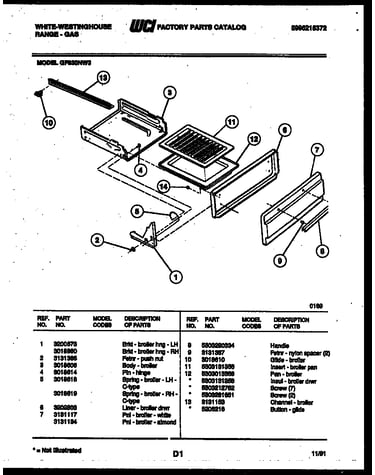 Broiler drawer parts