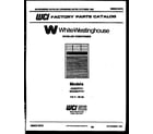 White-Westinghouse WAK087P7V1 front cover diagram