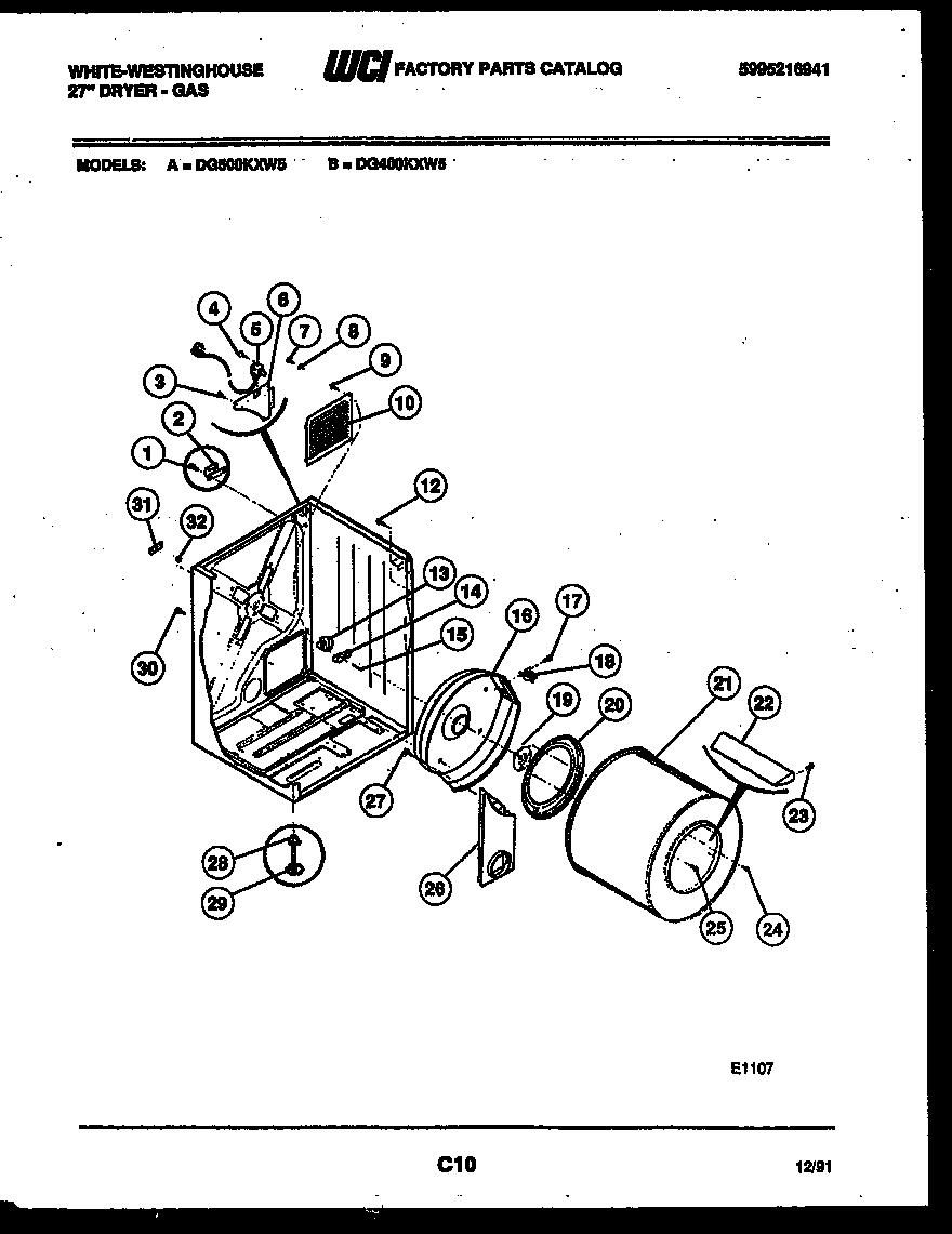 Cabinet and component parts