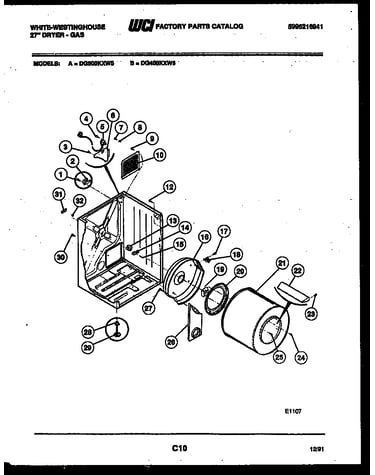Cabinet and component parts