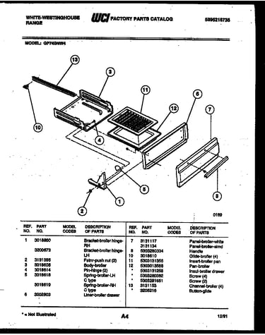 Broiler drawer parts
