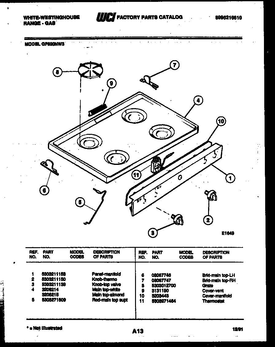 Cooktop parts