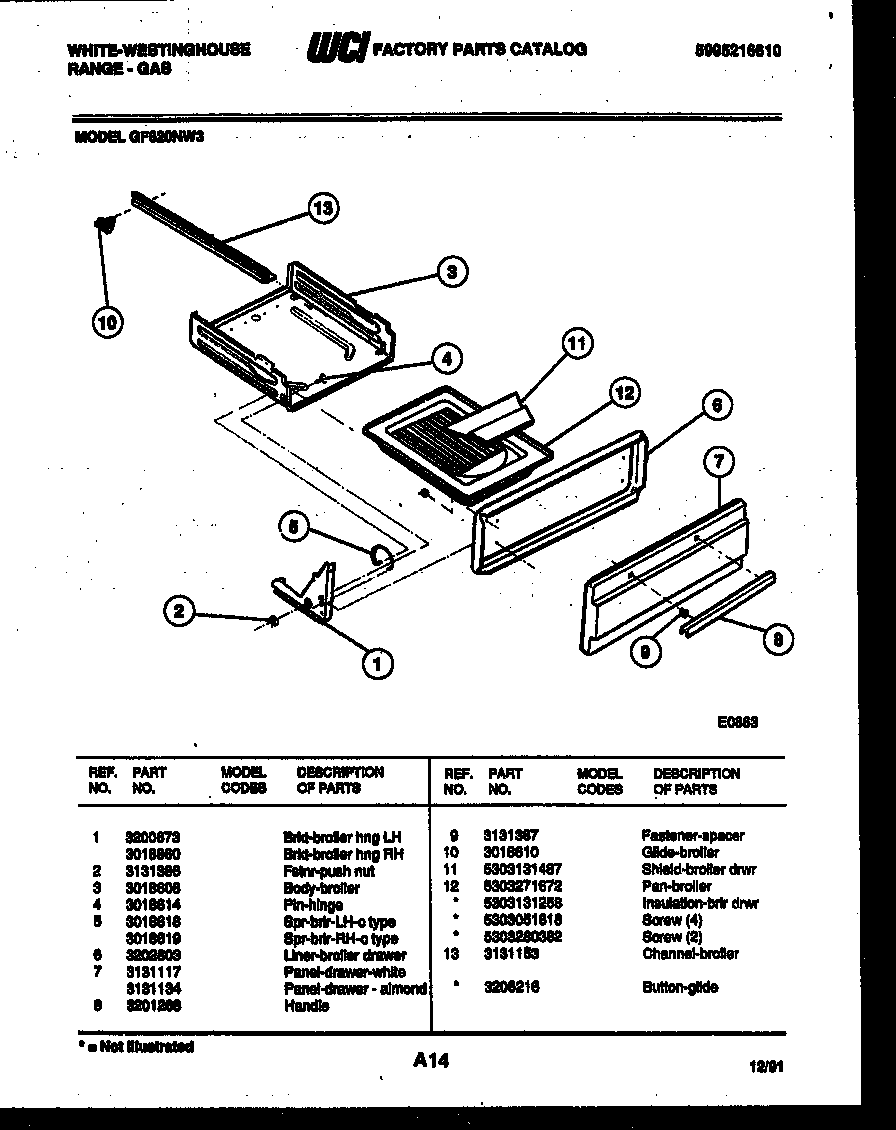 Broiler drawer parts