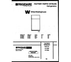 White-Westinghouse RT173MLW1 cover page diagram