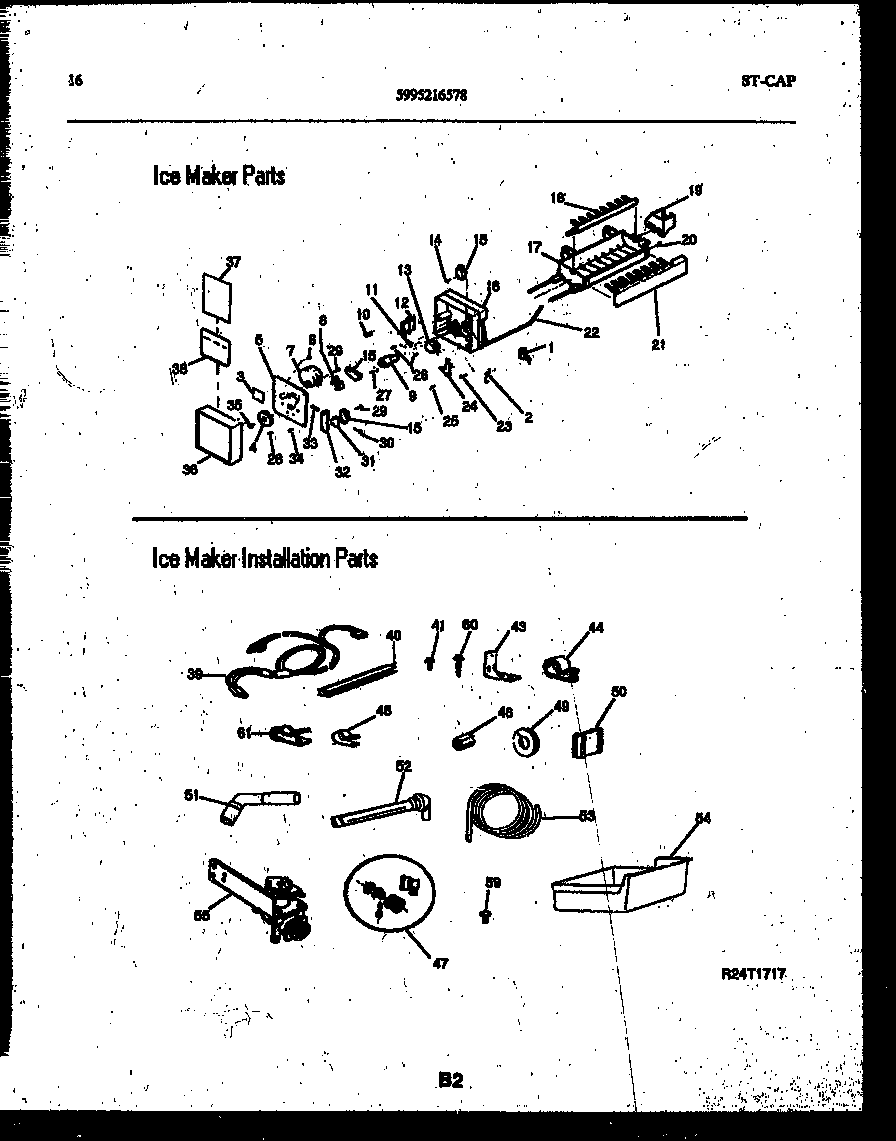 Ice maker and installation parts