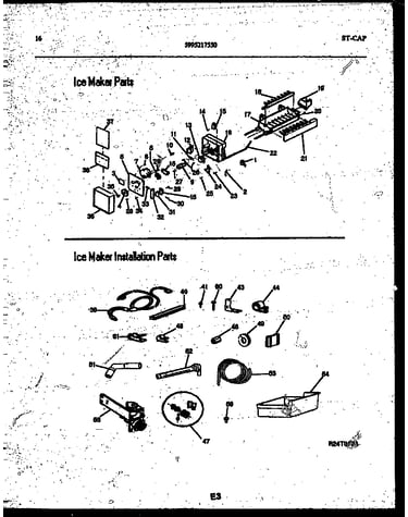 Ice maker and installation parts