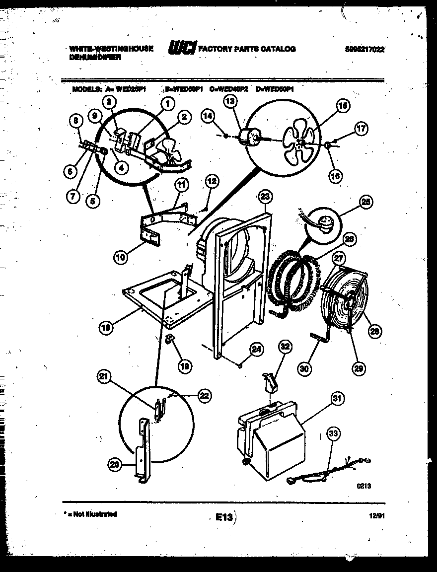 Air, water and condensing parts