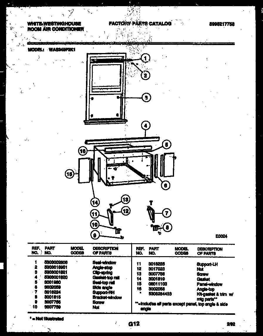 Cabinet and installation parts