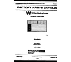 White-Westinghouse WAH11EP2T1 front cover diagram