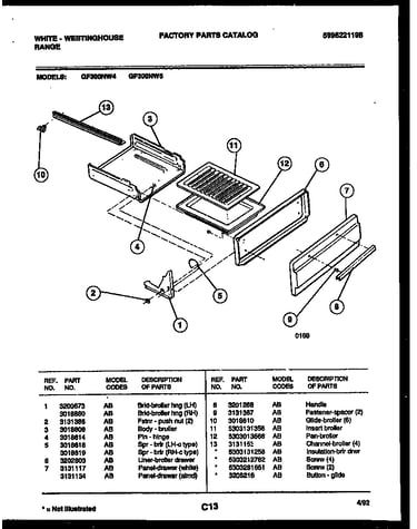Broiler drawer parts
