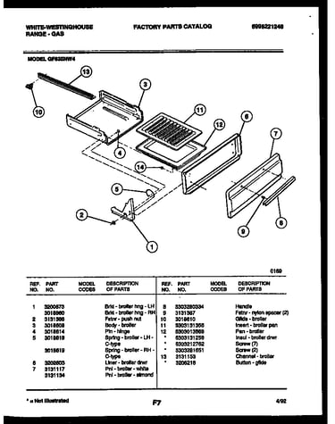 Broiler drawer parts