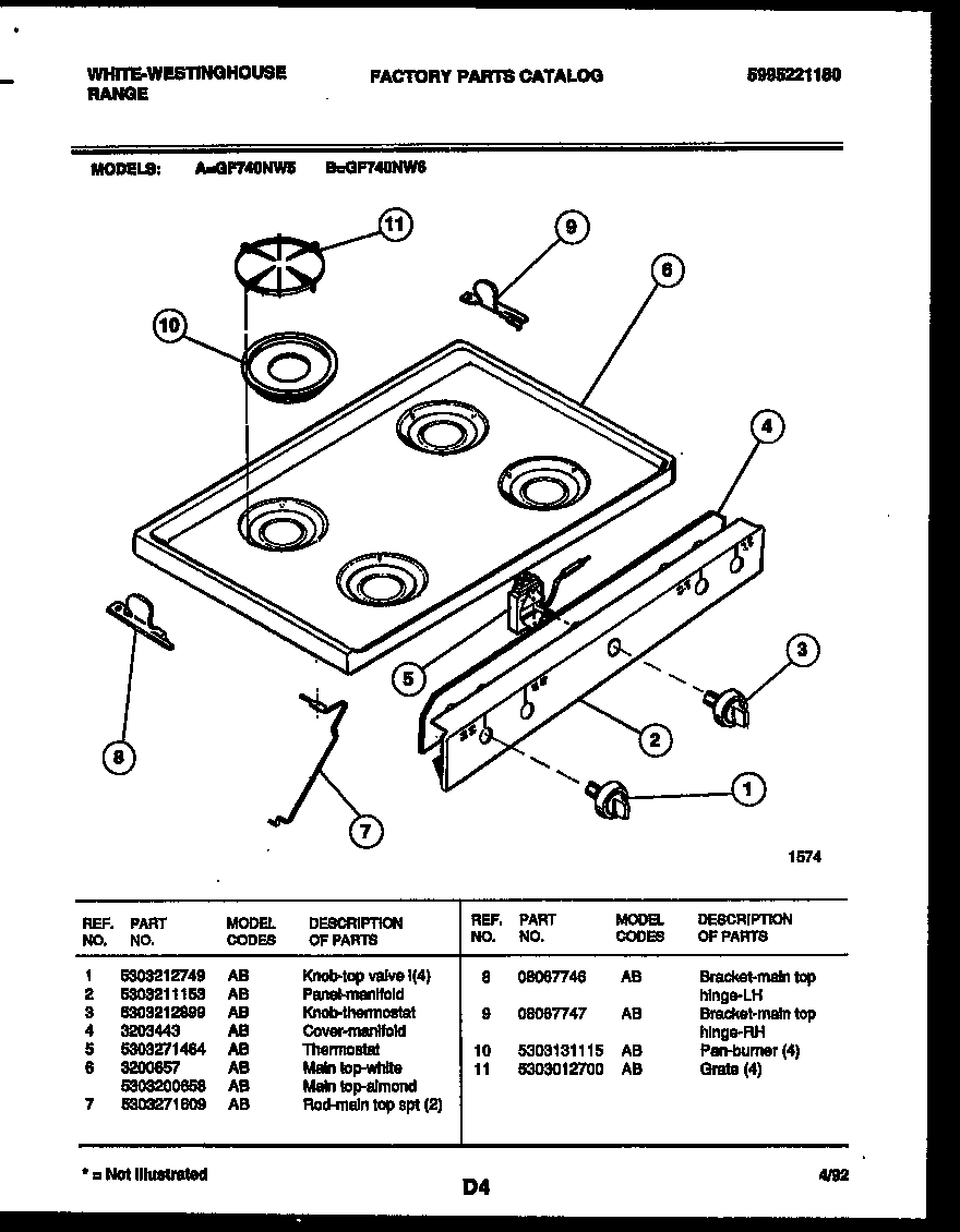 COOKTOP PARTS