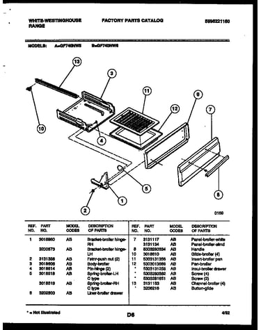 Broiler drawer parts