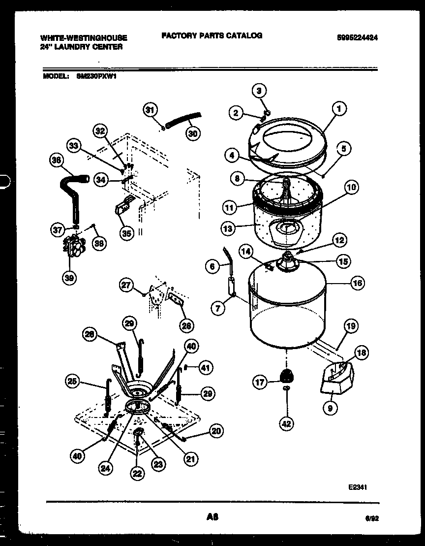 TUBS, WATER VALVE AND LID SWITCH