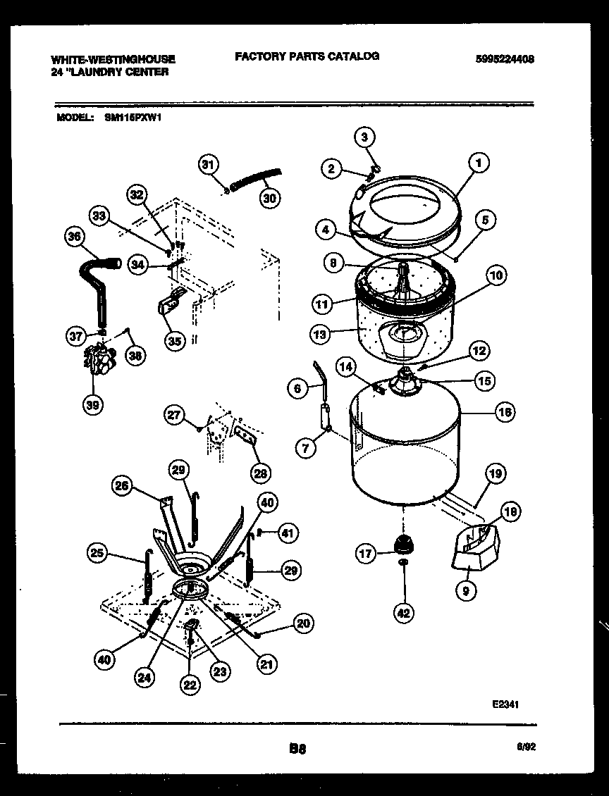 TUBS, WATER VALVE AND LID SWITCH