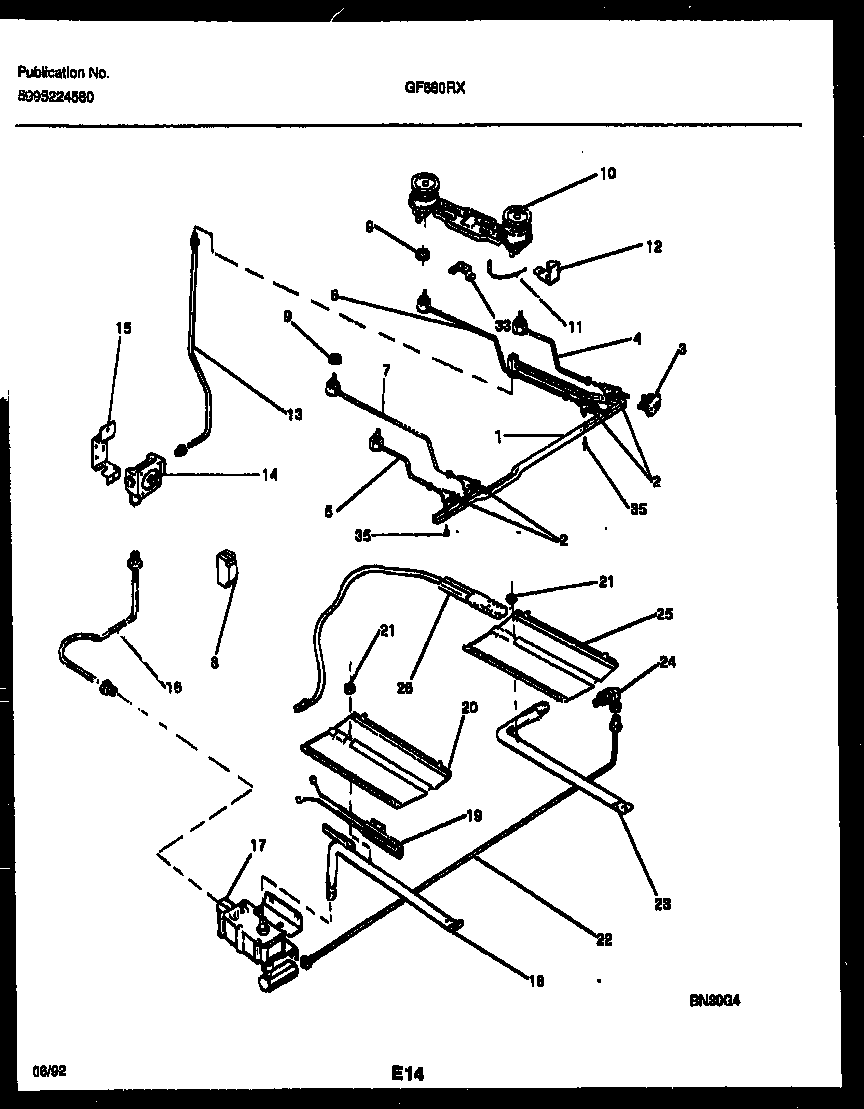 BURNER, MANIFOLD AND GAS CONTROL