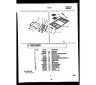 White-Westinghouse GF680RXW1 drawer and cooktop parts diagram