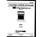 White-Westinghouse GF750NW6 cover page diagram
