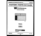 White-Westinghouse WAC086P7A2 front cover diagram